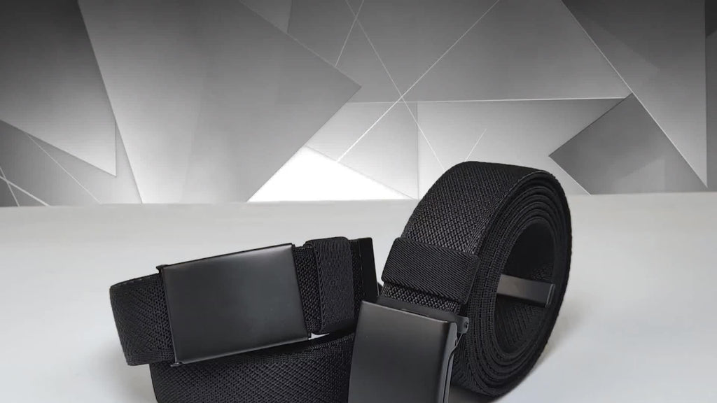 Ceinture en Nylon Extensible Confort pour Hommes Grande Taille - Noire, Réglable jusqu'à 75 Pouces pour les Grands et Forts