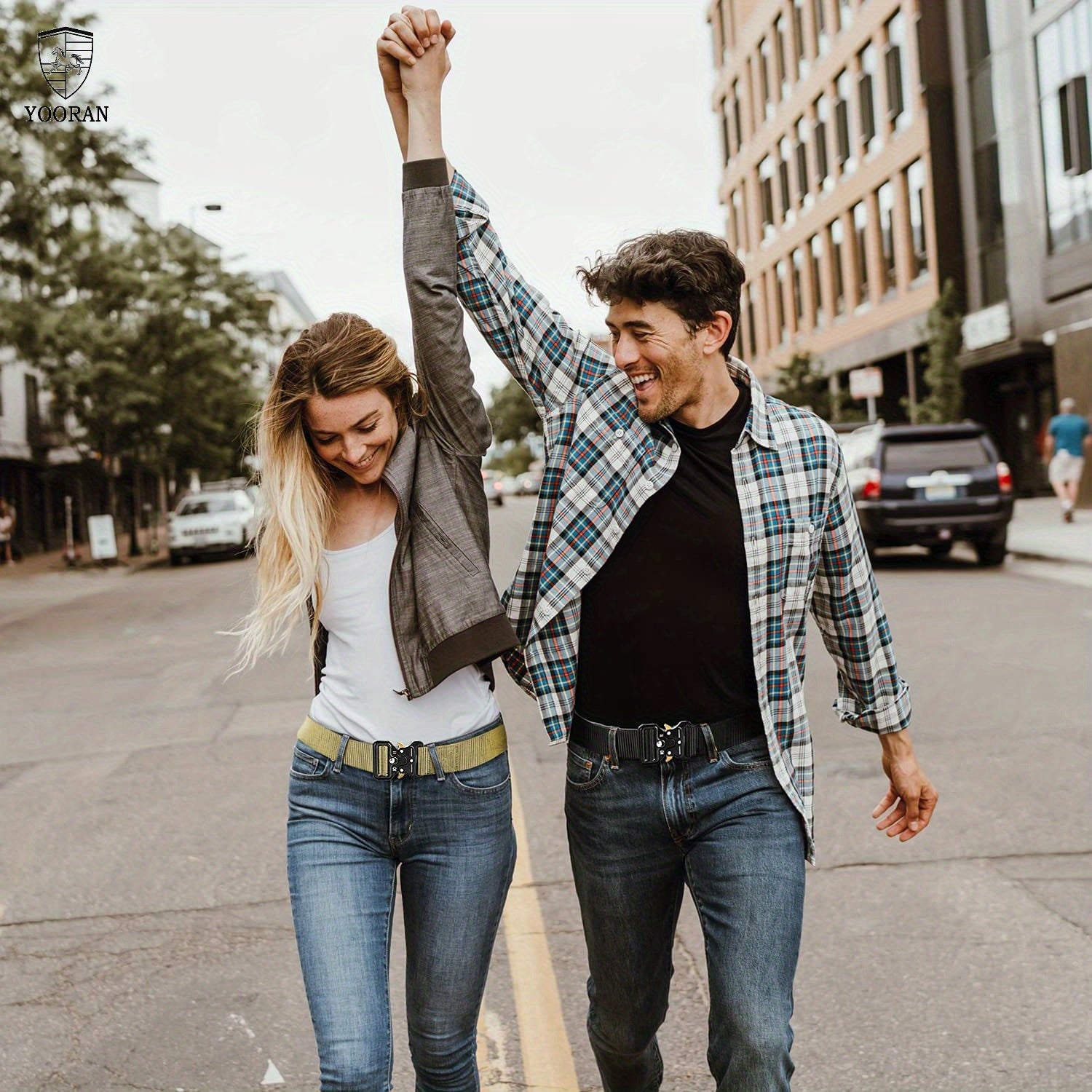 Ceinture Tactique en Nylon pour Hommes YOORAN - Style Militaire, Boucle Métallique à Dégagement Rapide et Boucle de Suspension, Ceinture Kaki Ajustable pour le Travail, la Randonnée & les Activités en Plein Air, Accessoire de Ceinture Tactique, YOORAN