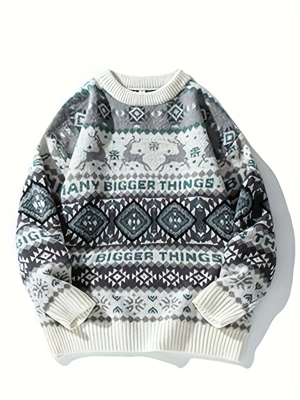 Pullover en tricot décontracté à imprimé de cerf de Noël pour homme, vêtements pour homme K-pop, automne-hiver.