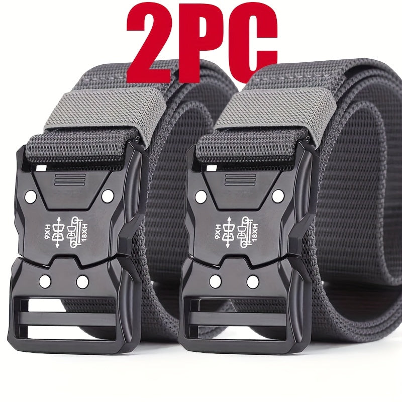 Deux ceintures d'homme, ceinture de denim à la mode, ceinture multifonction pour homme, ceinture de sport en plein air, entraînement, exercice, tendance