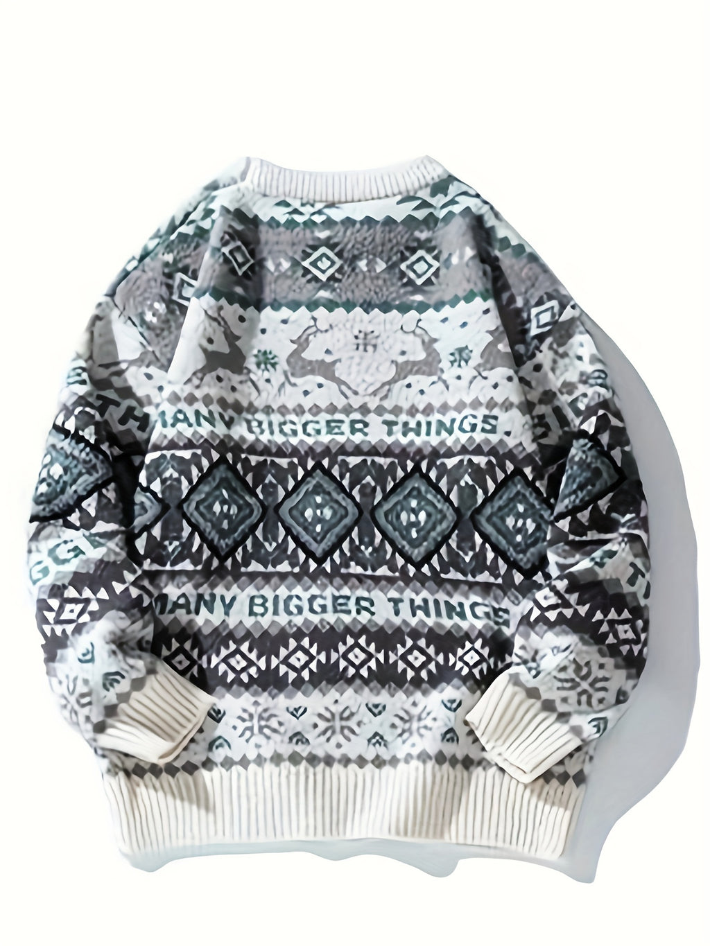 Pullover en tricot décontracté à imprimé de cerf de Noël pour homme, vêtements pour homme K-pop, automne-hiver.
