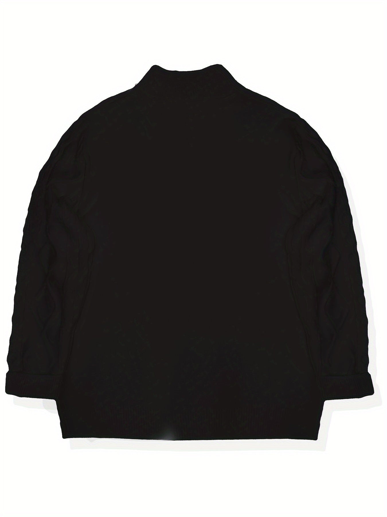 Pull Homme Décontracté Uni - Lavable en Machine, Élasticité Moyenne, Col et Fermeture 1\u002F4 Zip, Coupe Regular pour Automne\u002FHiver, Confort Chaud Quotidien, Encolure Élégante