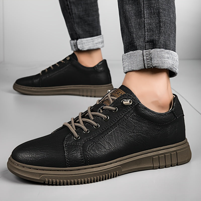 Men's Trendy Large Size New Soft Sole Board Shoes Breathable Versatile Casual Genuine Leather Shoes