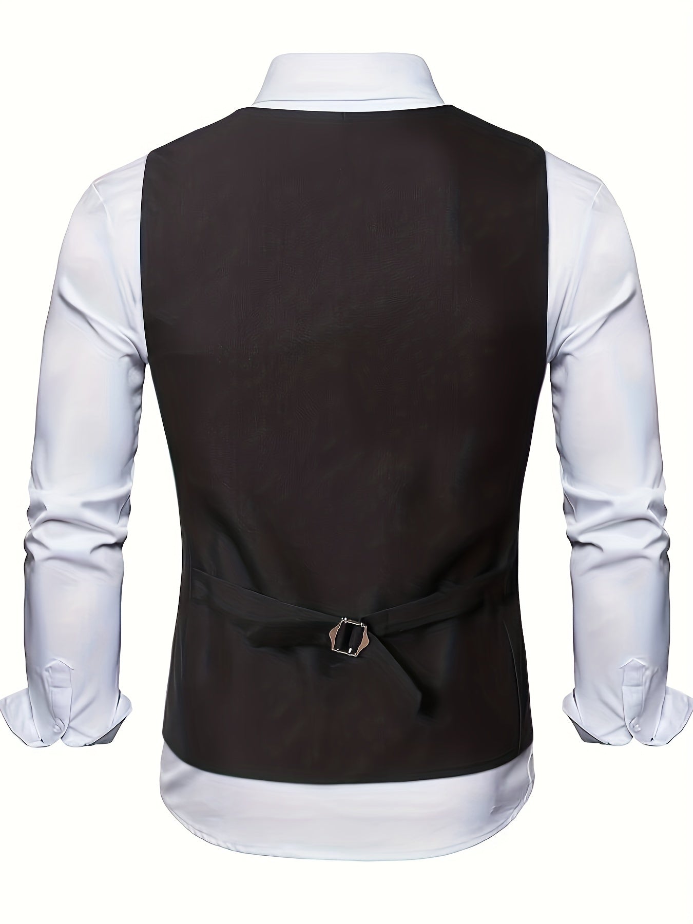 Gilet de Costume à Col en V, Style Rétro Décontracté pour Homme, Gilet Cintré Uni à Simple Boutonnage pour Tenue de Soirée