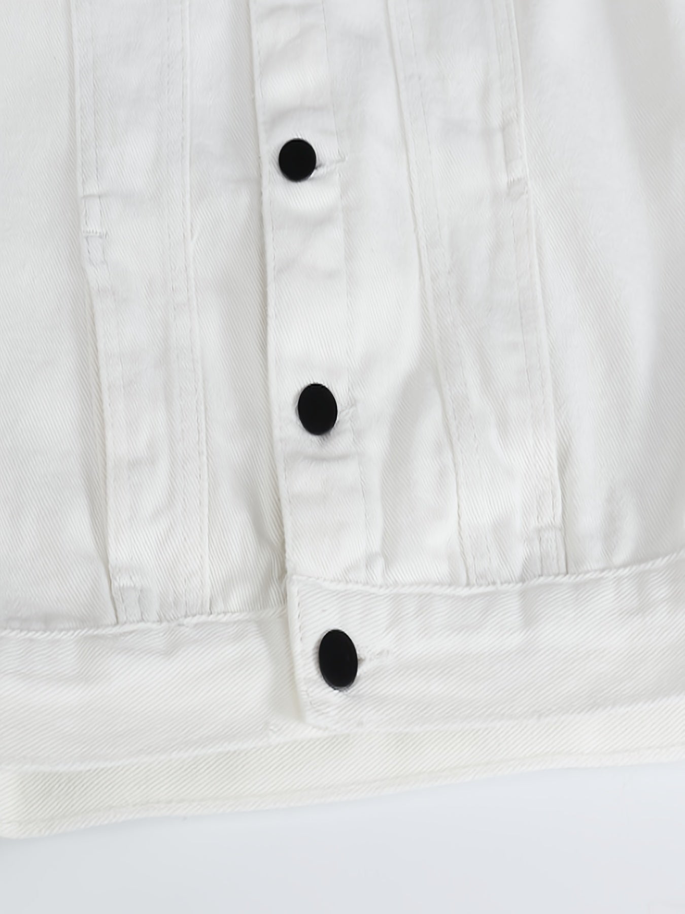 Veste décontractée en denim pour homme - Style moto, couleur unie, boutonnage, tissu non extensible, idéale pour le printemps\u002Fl'automne