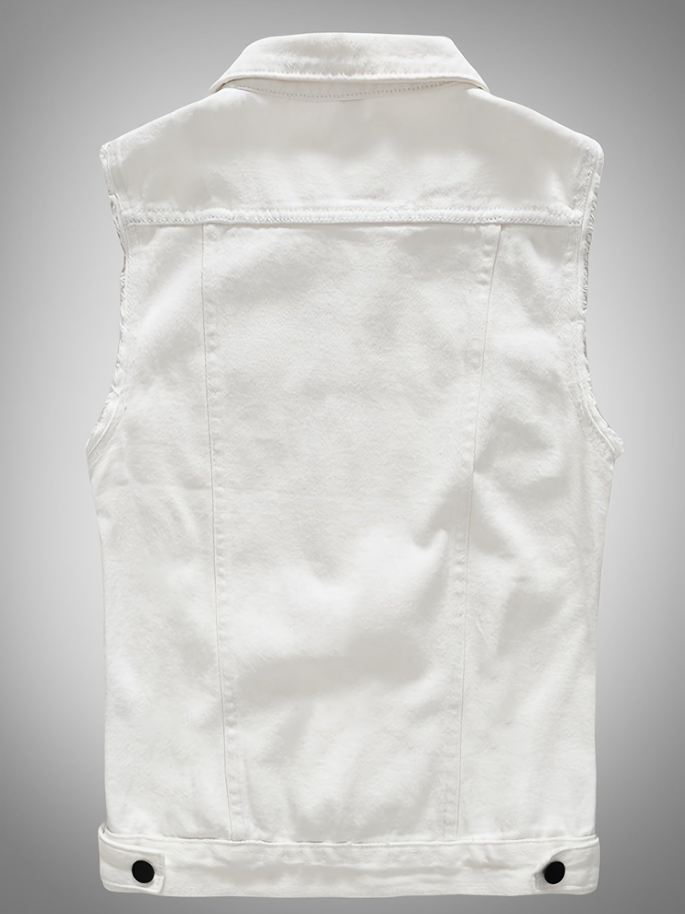 Veste décontractée en denim pour homme - Style moto, couleur unie, boutonnage, tissu non extensible, idéale pour le printemps\u002Fl'automne