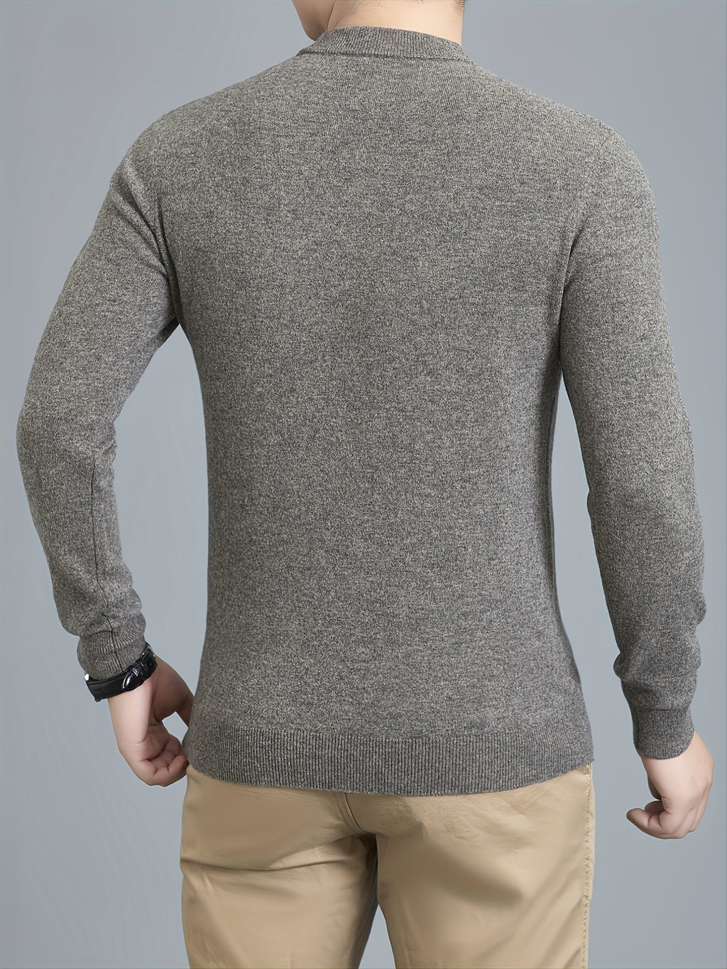 Pull-over Thermique Homme 100% Laine - Design Asymétrique à Rayures, Coupe Slim, Vert Foncé pour Automne\u002FHiver, Lavage à la Main\u002FNettoyage à Sec, Tricot, Vêtement d'Hiver