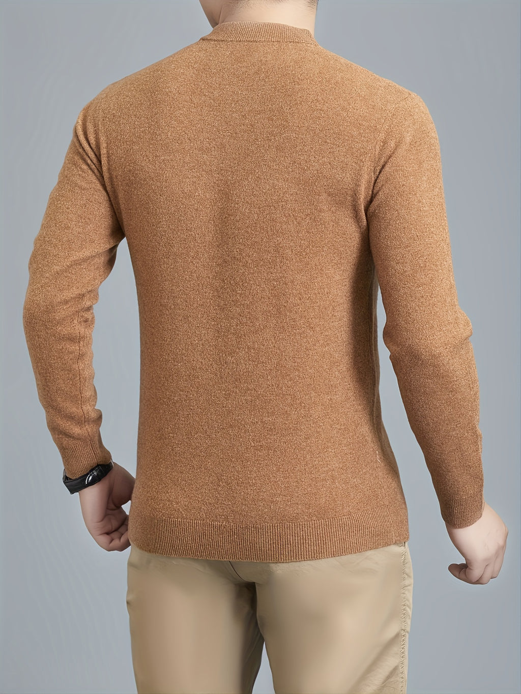 Pull-over Thermique Homme 100% Laine - Design Asymétrique à Rayures, Coupe Slim, Vert Foncé pour Automne\u002FHiver, Lavage à la Main\u002FNettoyage à Sec, Tricot, Vêtement d'Hiver