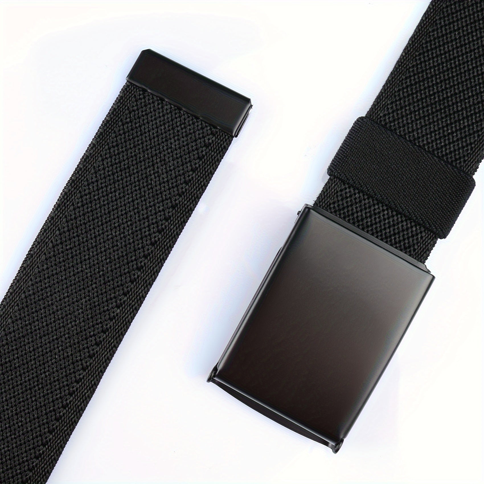 Ceinture en Nylon Extensible Confort pour Hommes Grande Taille - Noire, Réglable jusqu'à 75 Pouces pour les Grands et Forts