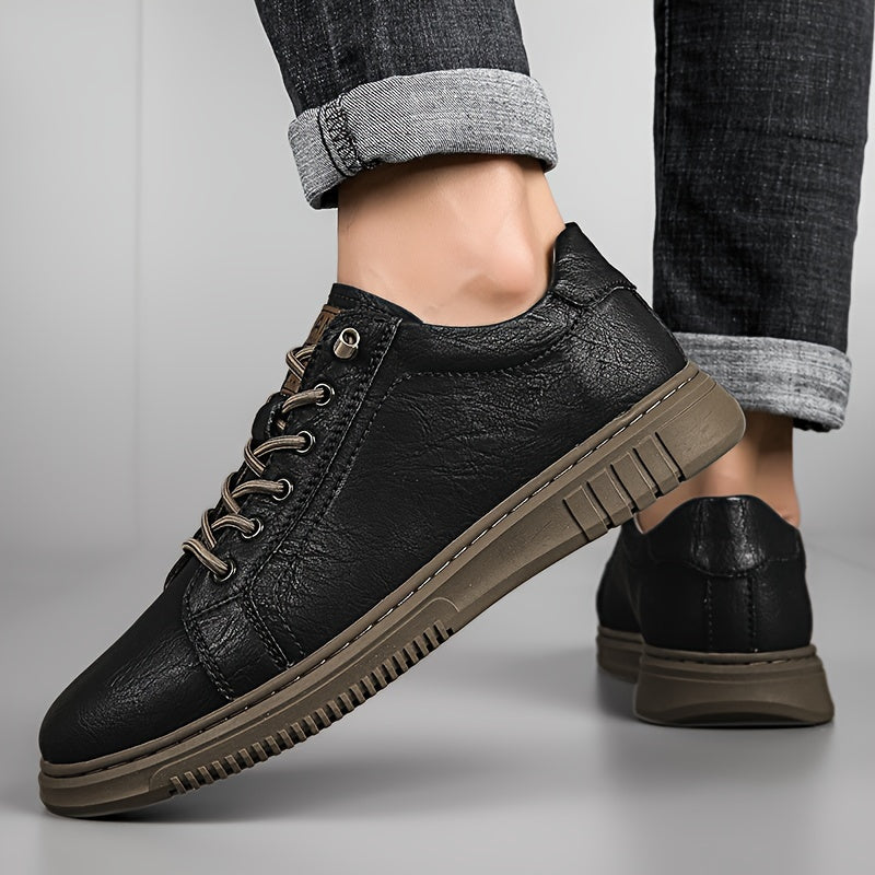 Men's Trendy Large Size New Soft Sole Board Shoes Breathable Versatile Casual Genuine Leather Shoes