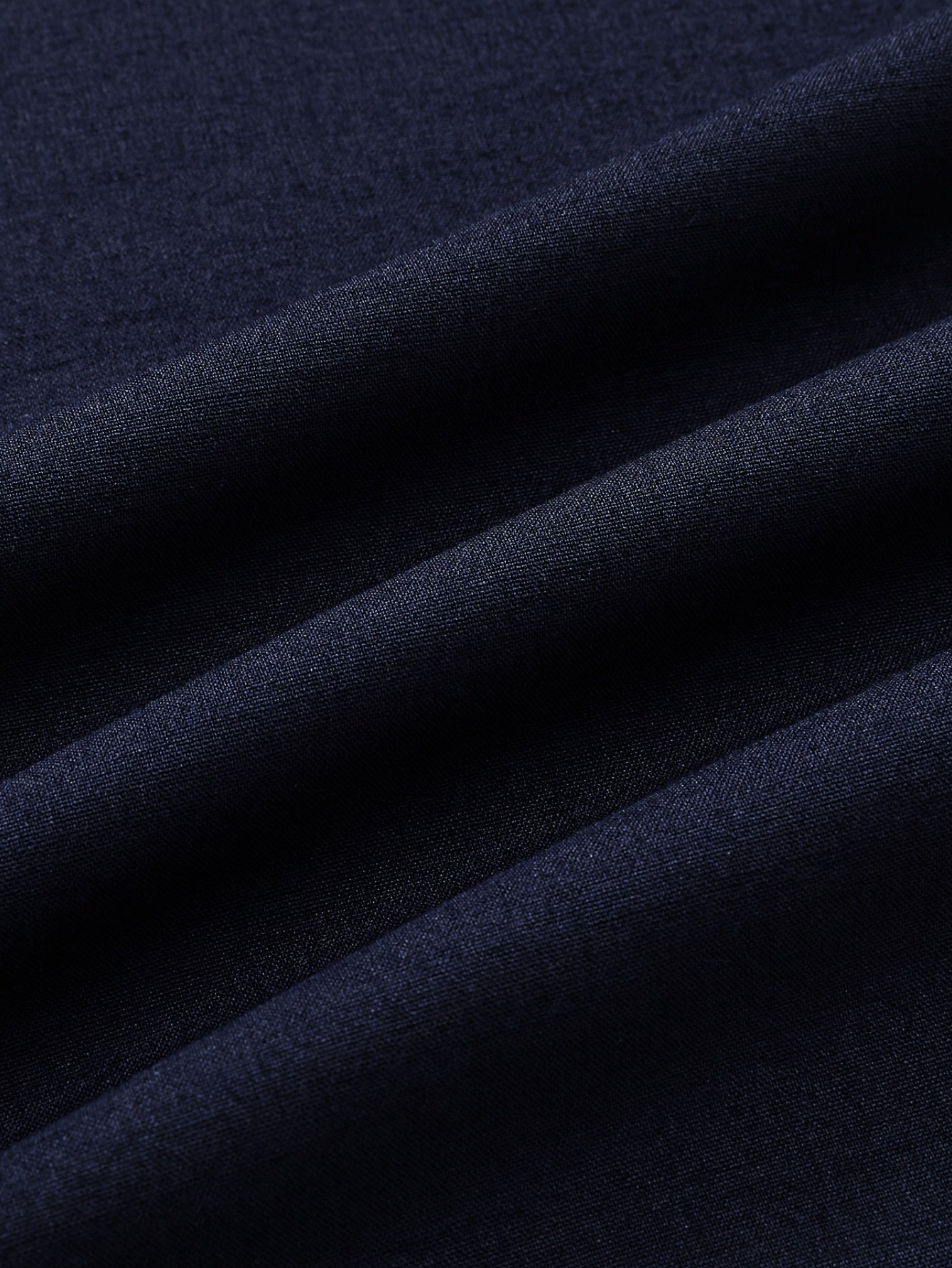 Men's Navy Blue Casual Short-Sleeve Shirt with Invisible Button Detail - Perfect for Beach, Summer Parties, Camping, and Outdoor Activities, Beach Party Attire | Mandarin Collar Shirt | Solid Color Top