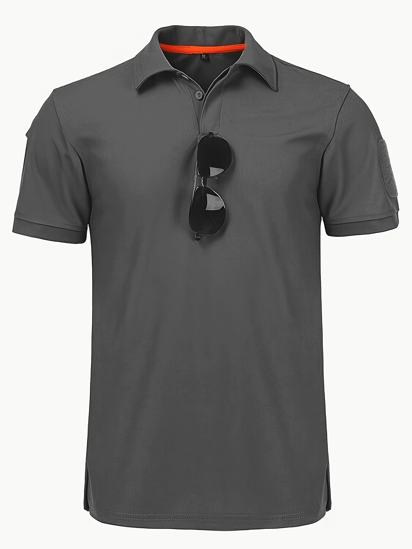 Men'S 3pcs Summer Short Sleeve Polo Shirts, Stretchy Breathable Quick-Dry Comfortable Lightweight for Outdoor Camping, Hiking & Casual Wear, Solid Color with Tag Detail, Hiking Clothing | Tag Detail Shirt | Comfortable Fit