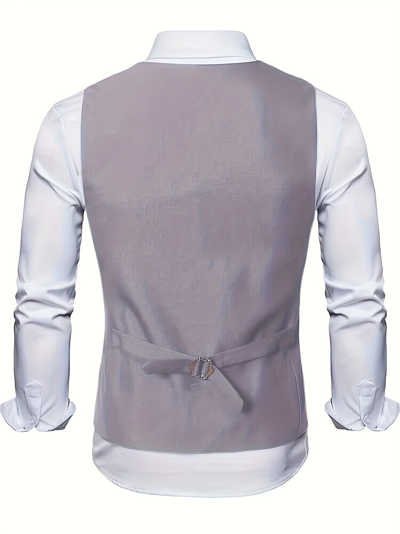 Gilet de Costume à Col en V, Style Rétro Décontracté pour Homme, Gilet Cintré Uni à Simple Boutonnage pour Tenue de Soirée