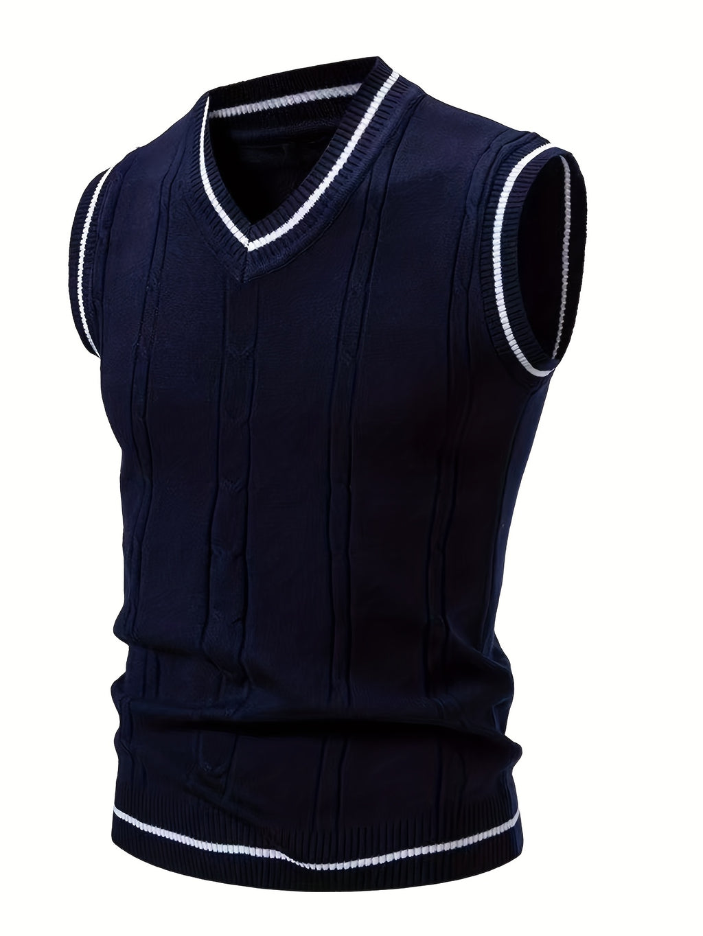 Gilet Homme Nouveau Design Maille Torsadée - Cross-Border