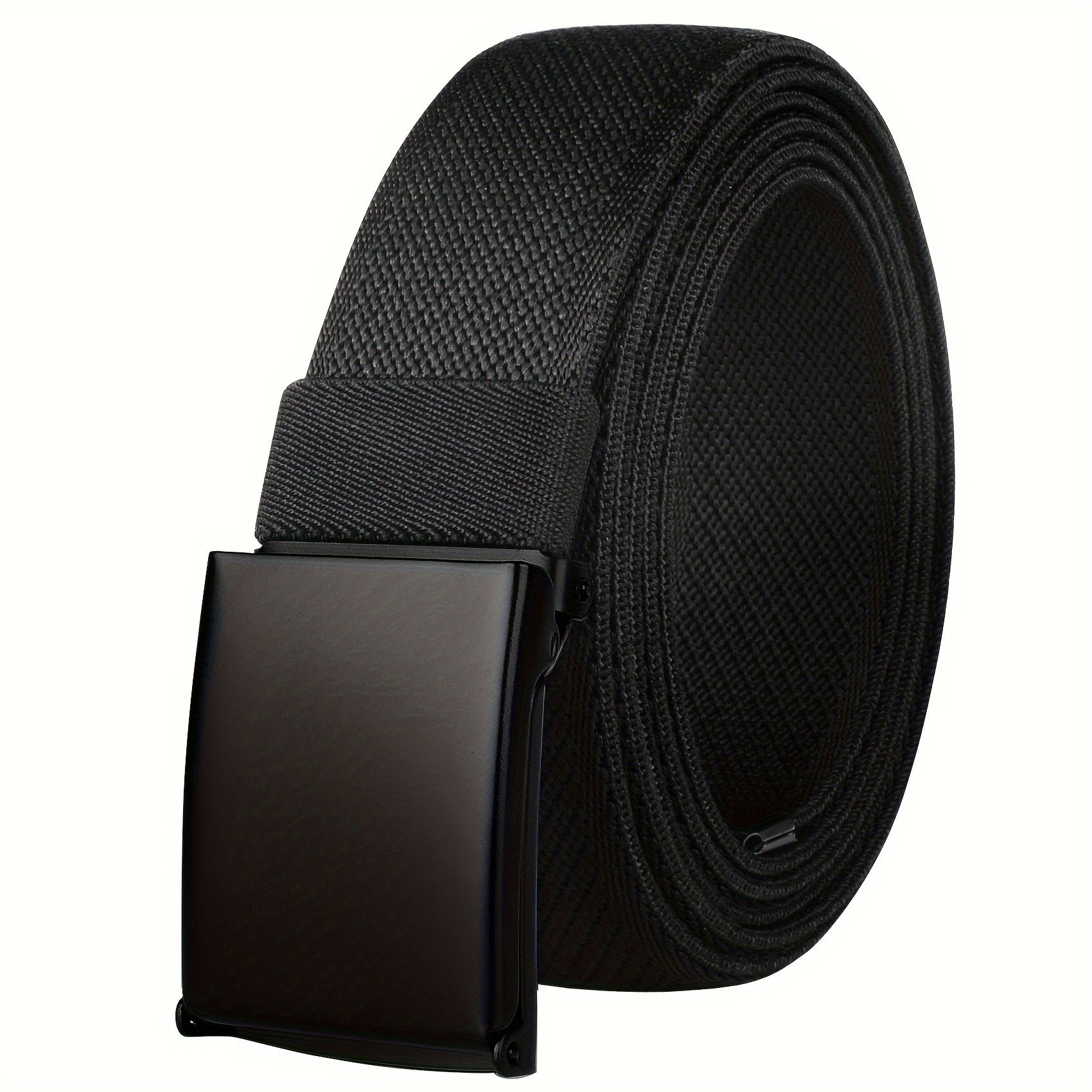 Ceinture en Nylon Extensible Confort pour Hommes Grande Taille - Noire, Réglable jusqu'à 75 Pouces pour les Grands et Forts