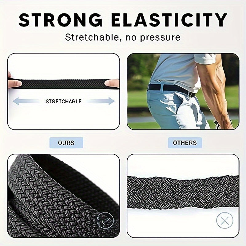Ceinture pour homme, ceinture élastique, ceinture décontractée tissée 1 3\u002F8', pour homme, femme, junior, couleur\u002Ftaille complète avec coffret cadeau.